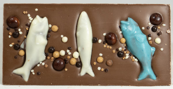 Tablette en chocolat poisson