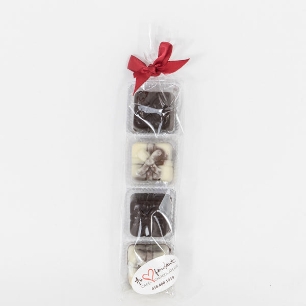 Paquet de 4 cadeaux en chocolat au caramel