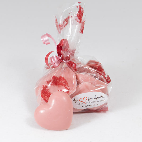 Emballage de coeur en chocolat à la fraise